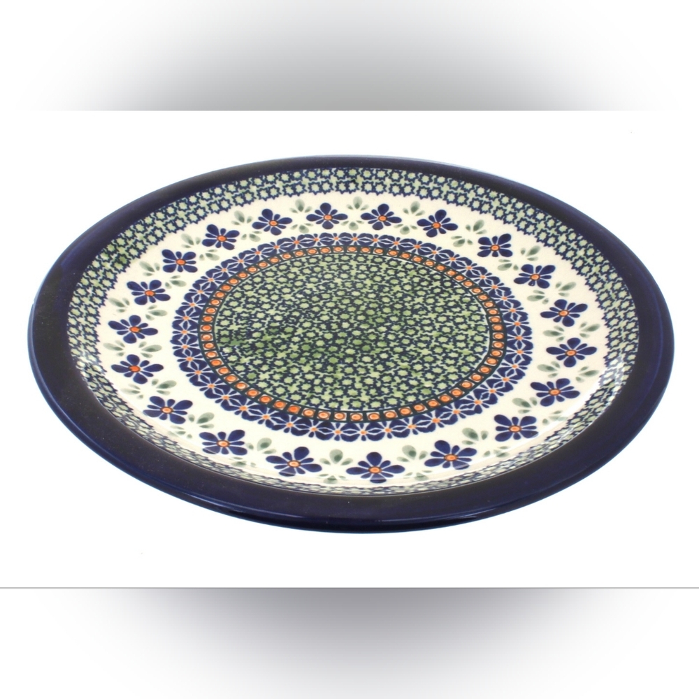 Polish Pottery Mosaic Flower Dinner Plate